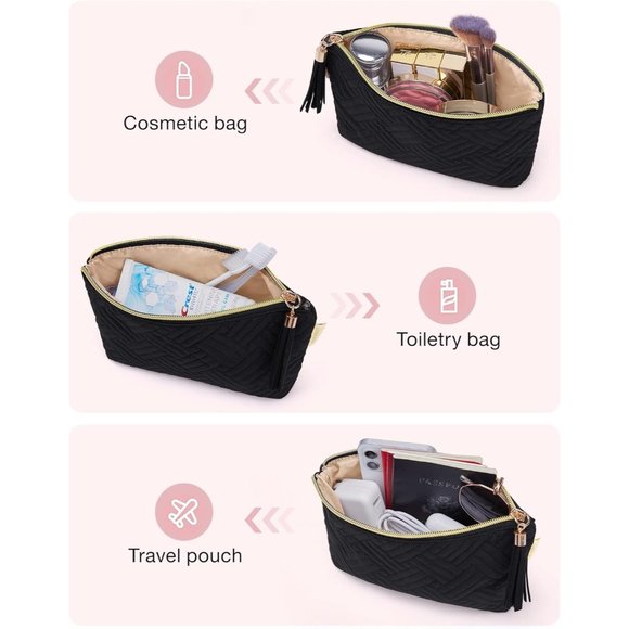 BAGSMART Women 2 Pcs Purse Travel Pouch for Makeup Small Cosmetic Bag - Picture 5 of 8